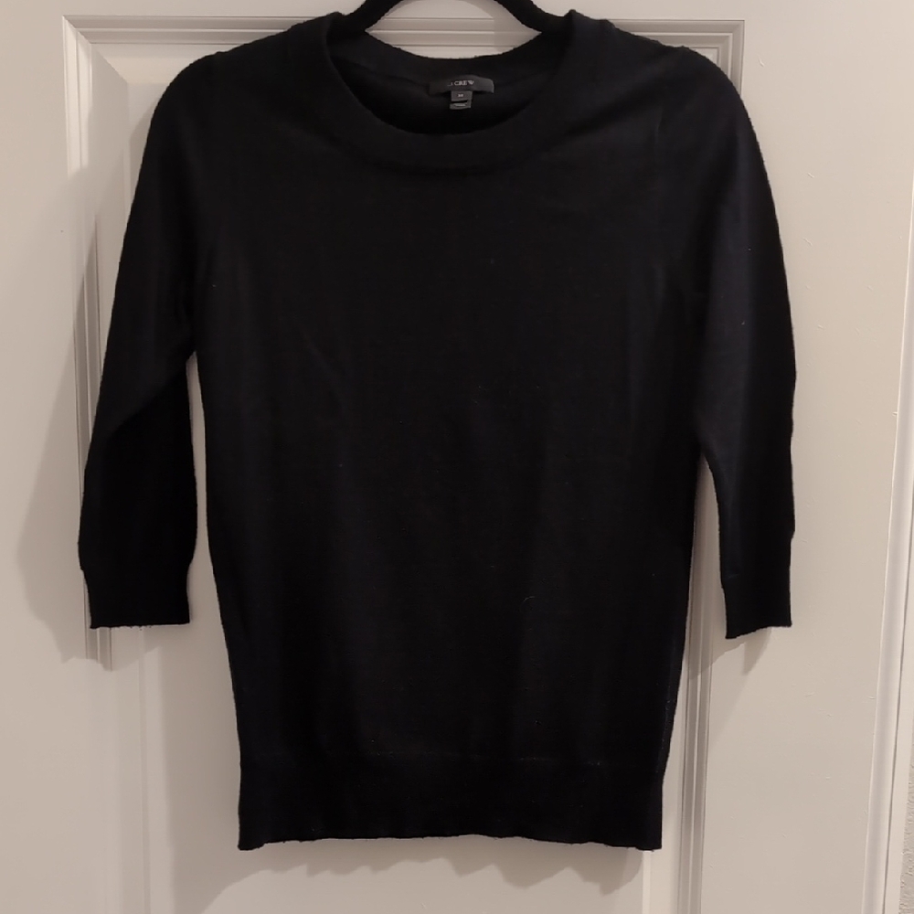 J. Crew Black Knit Crew Neck Sweater